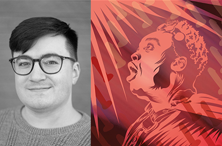 Photo d’Alex Tétreault et couverture de Nickel City Fifs.